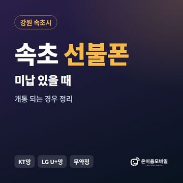 속초시선불폰 미납요금 있을 때 안내 이미지