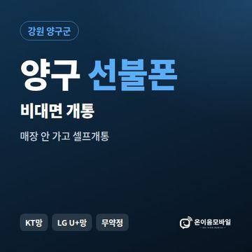 양구선불유심 비대면 개통 안내 이미지