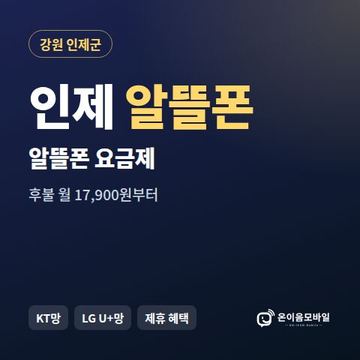 인제알뜰폰 요금제 비교 안내 이미지