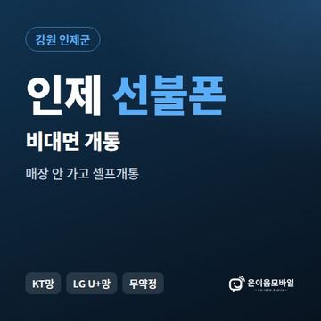 인제선불유심 비대면 개통 안내 이미지