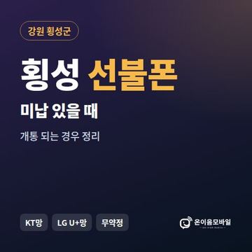횡성군선불폰 미납요금 있을 때 안내 이미지