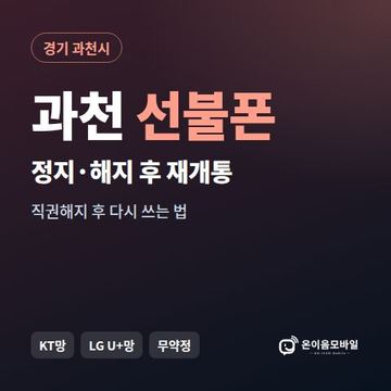 과천시정지폰 선불폰 개통 안내 이미지