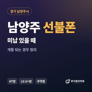 남양주시선불폰 미납요금 있을 때 안내 이미지