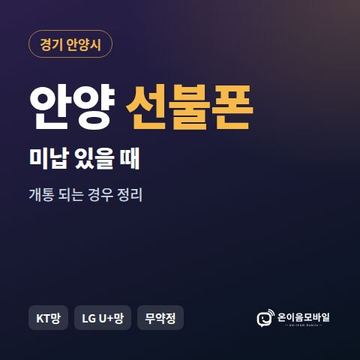 안양시선불폰 미납요금 있을 때 안내 이미지