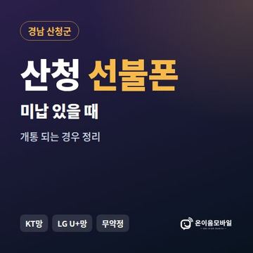 산청군선불폰 미납요금 있을 때 안내 이미지
