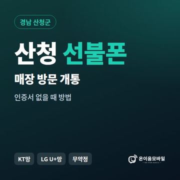 산청선불폰 방문센터 개통 안내 이미지