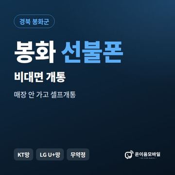 봉화선불유심 비대면 개통 안내 이미지