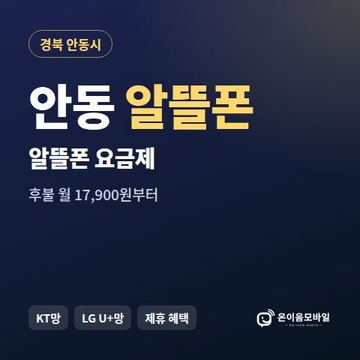 안동알뜰폰 요금제 비교 안내 이미지