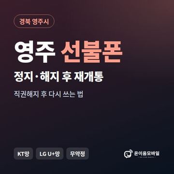 영주시정지폰 선불폰 개통 안내 이미지