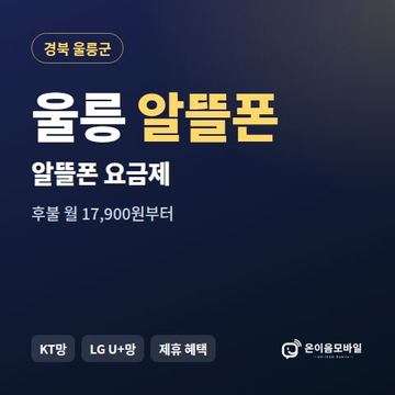 울릉알뜰폰 요금제 비교 안내 이미지