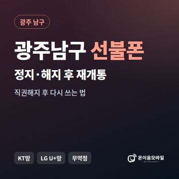 광주남구정지폰 선불폰 개통 안내 이미지