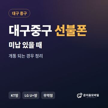 대구중구선불폰 미납요금 있을 때 안내 이미지