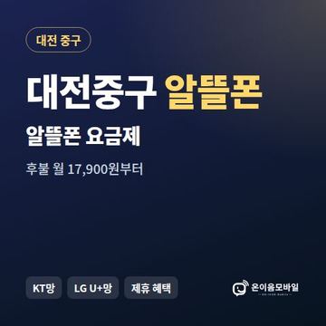 대전중구알뜰폰 요금제 비교 안내 이미지