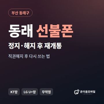 동래구정지폰 선불폰 개통 안내 이미지