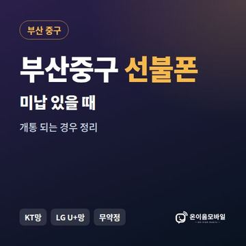 부산중구선불폰 미납요금 있을 때 안내 이미지