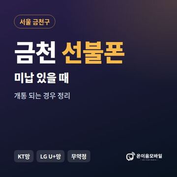 금천구선불폰 미납요금 있을 때 안내 이미지