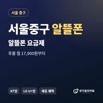 서울중구알뜰폰 요금제 비교 안내 이미지
