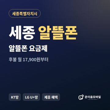 세종알뜰폰 요금제 비교 안내 이미지