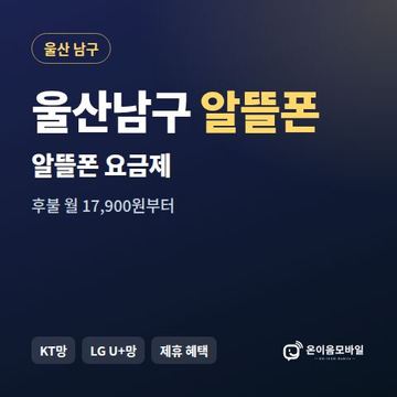 울산남구알뜰폰 요금제 비교 안내 이미지
