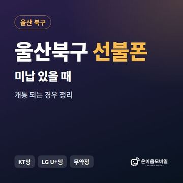 울산북구선불폰 미납요금 있을 때 안내 이미지