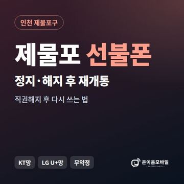 제물포구정지폰 선불폰 개통 안내 이미지