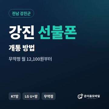 강진군선불폰 개통 방법 안내 이미지