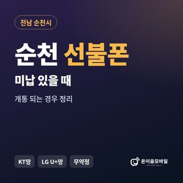 순천시선불폰 미납요금 있을 때 안내 이미지