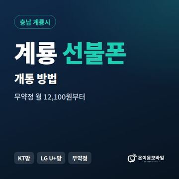 계룡시선불폰 개통 방법 안내 이미지
