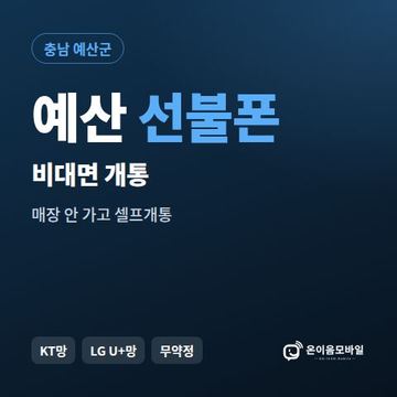 예산선불유심 비대면 개통 안내 이미지
